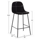 ΣΚΑΜΠΟ ΜΠΑΡ VINCENT HM9298.24 ΜΕΣΑΙΟΥ ΥΨΟΥΣ-ΜΑΥΡΟ ΥΦΑΣΜΑ-ΜΕΤΑΛΛΙΚΑ ΠΟΔΙΑ 43x50x92,5Υεκ 4τμχ