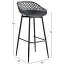 ΣΚΑΜΠΟ ΠΟΛΥΠΡΟΠΥΛΕΝΙΟΥ ΜΑΥΡΟ ΜΕ ΜΕΤΑΛΛΙΚΑ ΠΟΔΙΑ HM8686.12 45x45x97Υ εκ. 4τμχ