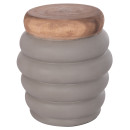 ΣΚΑΜΠΟ PUFFAT HM18172.03 FIBER CEMENT ΓΚΡΙ- ΞΥΛΟ TEAK TOP Φ45x46Υεκ.