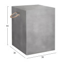 ΣΚΑΜΠΟ ΤΕΤΡΑΓΩΝΟ FIBER CEMENT ΜΕ ΧΕΡΟΥΛΙΑ ZAK HM6581.01 ΣΕ ΓΚΡΙ 36x36x43Υεκ