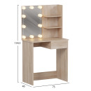 ΤΟΥΑΛΕΤΑ ΜΕ ΦΩΤΙΣΜΟ LED & ΡΑΦΙΑ LAURYN HM2501.01 ΜΕΛΑΜΙΝΗ ΣΕ SONAMA 75x40x134.5Υεκ