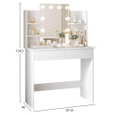 ΤΟΥΑΛΕΤΑ ΜΕ ΦΩΤΙΣΜΟ LED-ΡΑΦΙΑ-ΣΥΡΤΑΡΙΑ LAURYN HM2502.03 ΛΕΥΚΟ 108x40x140Υεκ