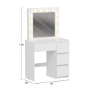 ΤΟΥΑΛΕΤΑ ΜΕ ΦΩΤΙΣΜΟ LED & ΣΥΡΤΑΡΙΑ KEITLIN HM2499.03 ΜΕΛΑΜΙΝΗ ΣΕ ΛΕΥΚΟ 80x40x140Υεκ.