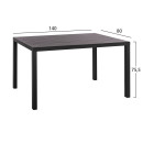 ΤΡΑΠΕΖΙ ΤΡΑΠΕΖΑΡΙΑΣ ΑΛΟΥΜΙΝΙΟΥ SAHIRA HM5571.02 ΑΝΘΡΑΚΙ 140Χ80X75,5Υεκ.