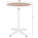 ΤΡΑΠΕΖΙ ΑΛΟΥΜΙΝΙΟΥ ΣΤΡΟΓΓΥΛΟ ALEXA HM6086.02 ΛΕΥΚΟ-POLYWOOD TOP ΦΥΣΙΚΟ Φ60x73Υεκ.
