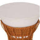ΤΡΑΠΕΖΙ ΒΟΗΘΗΤΙΚΟ PERRAL HM18164.02S FIBER CEMENT ΛΕΥΚΟ-ΦΥΣΙΚΟ RATTAN--Φ42x36Υεκ