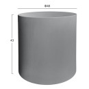 ΤΡΑΠΕΖΙ ΒΟΗΘΗΤΙΚΟ FIBER CEMENT ΣΤΡΟΓΓΥΛΟ KYOKO HM6592.01 ΓΚΡΙ Φ40x43Υεκ.