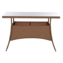 ΤΡΑΠΕΖΙ ΜΕΤΑΛΛΙΚΟ MILITARY RATTAN ΜΠΕΖ ΚΑΦΕ HM5141.32 120x70x75Υ εκ.