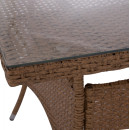 ΤΡΑΠΕΖΙ ΜΕΤΑΛΛΙΚΟ MINSK RATTAN ΜΠΕΖ ΚΑΦΕ HM5507.02 150x90x75 εκ.