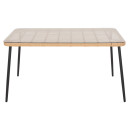 ΤΡΑΠΕΖΙ ΟΡΘΟΓΩΝΙΟ ALLEGRA HM5537.11 ΜΕΤΑΛ.ΜΑΥΡΟ-P.E. RATTAN ΦΥΣΙΚΟ 139,5x79,5x73Υεκ.