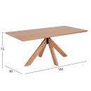 ΤΡΑΠΕΖΙ PAOLO HM9853 MDF ΜΕ ΚΑΠΛΑΜΑ ΦΡΑΞΙΝΟΥ-ΠΟΔΙΑ RUBBERWOOD-ΦΥΣΙΚΟ 180x90x75Yεκ