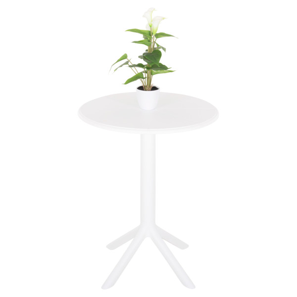 ΤΡΑΠΕΖΙ ΠΟΛΥΠΡΟΠΥΛΕΝΙΟΥ ΣΤΡΟΓΓΥΛΟ TERRIN HM6124.11 ΛΕΥΚΟ Φ61x77Υεκ.