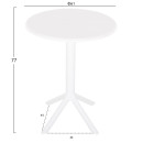 ΤΡΑΠΕΖΙ ΠΟΛΥΠΡΟΠΥΛΕΝΙΟΥ ΣΤΡΟΓΓΥΛΟ TERRIN HM6124.11 ΛΕΥΚΟ Φ61x77Υεκ.