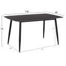 ΤΡΑΠΕΖΙ RAVEN HM18149.02 ΚΕΡΑΜΙΚΟ TOP ΜΕ ΟΨΗ ΜΑΥΡΟ ΜΑΡΜΑΡΟ 140x80x74Υεκ.