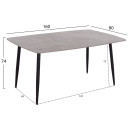 ΤΡΑΠΕΖΙ RAVEN HM18150.13 ΚΕΡΑΜΙΚΟ TOP ΜΕ ΟΨΗ ΓΚΡΙ ΜΑΡΜΑΡΟ 160x80x74Υεκ.