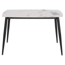 ΤΡΑΠΕΖΙ RAVEN HM9854.01 ΚΕΡΑΜΙΚΟ TOP ΜΑΤ ΛΕΥΚΟ ΜΑΡΜΑΡΟ-ΜΑΥΡΟ ΜΕΤΑΛΛΟ 120x70x73Υεκ.