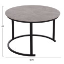 ΤΡΑΠΕΖΙ ΣΑΛΟΝΙΟΥ 2ΤΜΧ TALOS ΚΕΡΑΜΙΚΟ TOP ΜΕ ΟΨΗ ΓΚΡΙ ΜΑΡΜΑΡΟΥ HM18140.04 Φ70+Φ50