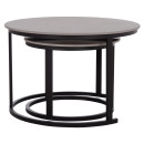 ΤΡΑΠΕΖΙ ΣΑΛΟΝΙΟΥ 2ΤΜΧ TALOS ΚΕΡΑΜΙΚΟ TOP ΜΕ ΟΨΗ ΓΚΡΙ ΜΑΡΜΑΡΟΥ HM18140.04 Φ70+Φ50