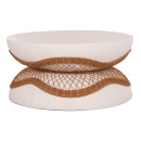 ΤΡΑΠΕΖΙ ΣΑΛΟΝΙΟΥ ANNA HM18157.02 FIBER CEMENT ΛΕΥΚΟ-ΦΥΣΙΚΟ RATTAN--Φ92x44.5Υεκ