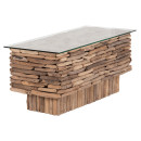 ΤΡΑΠΕΖΙ ΣΑΛΟΝΙΟΥ ΟΡΘΟΓΩΝΙΟ SPARROW HM18366 DRIFTWOOD--ΓΥΑΛΙ 105x45x47Υεκ.