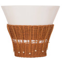 ΤΡΑΠΕΖΙ ΣΑΛΟΝΙΟΥ PERRAL HM18164.02L FIBER CEMENT ΛΕΥΚΟ-ΦΥΣΙΚΟ RATTAN--Φ55x45Υεκ