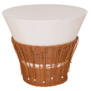 ΤΡΑΠΕΖΙ ΣΑΛΟΝΙΟΥ PERRAL HM18164.02L FIBER CEMENT ΛΕΥΚΟ-ΦΥΣΙΚΟ RATTAN--Φ55x45Υεκ