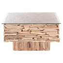 ΤΡΑΠΕΖΙ ΣΑΛΟΝΙΟΥ ΤΕΤΡΑΓΩΝΟ SPARROW HM9960 DRIFTWOOD--ΓΥΑΛΙ 95x95x51,5Υεκ.