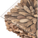 ΤΡΑΠΕΖΙ ΣΑΛΟΝΙΟΥ ΤΕΤΡΑΓΩΝΟ SPARROW HM9961 DRIFTWOOD--ΓΥΑΛΙ 75x75x51Υεκ.