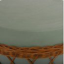ΤΡΑΠΕΖΙ ΣΑΛΟΝΙΟΥ VILHENA HM18165 FIBER CEMENT ΠΡΑΣΙΝΟ-RATTAN ΦΥΣΙΚΟ Φ56x47Υεκ.