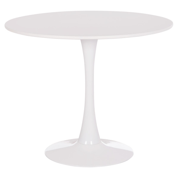 ΤΡΑΠΕΖΙ ΣΤΡΟΓΓΥΛΟ BROLIN HM18141.01 MDF TOP-ΒΑΣΗ ΜΕΤΑΛΛΙΚΗ--ΛΕΥΚΟ Φ90x73Υεκ