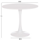 ΤΡΑΠΕΖΙ ΣΤΡΟΓΓΥΛΟ BROLIN HM18141.01 MDF TOP-ΒΑΣΗ ΜΕΤΑΛΛΙΚΗ--ΛΕΥΚΟ Φ90x73Υεκ
