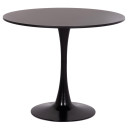 ΤΡΑΠΕΖΙ ΣΤΡΟΓΓΥΛΟ BROLIN HM18141.02 MDF TOP-ΒΑΣΗ ΜΕΤΑΛΛΙΚΗ--ΜΑΥΡΟ Φ90x73Υεκ