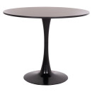 ΤΡΑΠΕΖΙ ΣΤΡΟΓΓΥΛΟ BROLIN HM18141.02 MDF TOP-ΒΑΣΗ ΜΕΤΑΛΛΙΚΗ--ΜΑΥΡΟ Φ90x73Υεκ