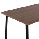 ΤΡΑΠΕΖΙ ΤΡΑΠΕΖΑΡΙΑΣ JAY HM9531 MDF ΚΑΡΥΔΙ-ΜΑΥΡA ΜΕΤΑΛΛΙΚΑ ΠΟΔΙΑ 120x70x76Υεκ.