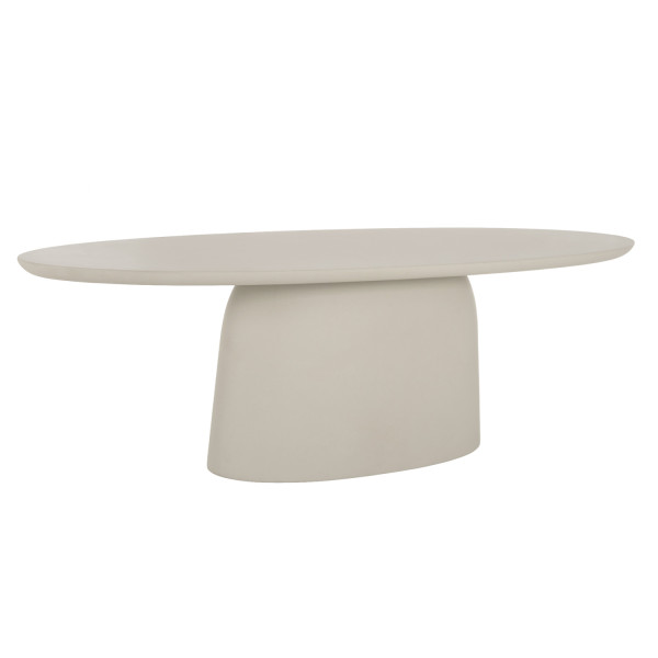 ΤΡΑΠΕΖΙ ΤΡΑΠΕΖΑΡΙΑΣ ΟΒΑΛ BRECCAN HM6576.02 ΜΠΕΖ FIBER CEMENT 200x100x75Υεκ.