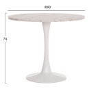 ΤΡΑΠΕΖΙ ΤΡΑΠΕΖΑΡΙΑΣ ROLLO HM9421.11 ΣΤΡΟΓΓΥΛΟ WHITE MARBLE Φ90x74Υεκ.