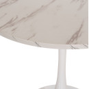 ΤΡΑΠΕΖΙ ΤΡΑΠΕΖΑΡΙΑΣ ROLLO HM9421.11 ΣΤΡΟΓΓΥΛΟ WHITE MARBLE Φ90x74Υεκ.