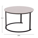 ΤΡΑΠΕΖΙA ΣΑΛΟΝΙΟΥ ΣΕΤ 2ΤΜΧ TALOS ΚΕΡΑΜΙΚΟ TOP ΜΕ ΟΨΗ ΛΕΥΚΟΥ ΜΑΡΜΑΡΟΥ HM18140.01 Φ70+Φ50