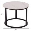 ΤΡΑΠΕΖΙA ΣΑΛΟΝΙΟΥ ΣΕΤ 2ΤΜΧ TALOS ΚΕΡΑΜΙΚΟ TOP ΜΕ ΟΨΗ ΛΕΥΚΟΥ ΜΑΡΜΑΡΟΥ HM18140.01 Φ70+Φ50