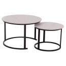 ΤΡΑΠΕΖΙA ΣΑΛΟΝΙΟΥ ΣΕΤ 2ΤΜΧ TALOS ΚΕΡΑΜΙΚΟ TOP ΜΕ ΟΨΗ ΛΕΥΚΟΥ ΜΑΡΜΑΡΟΥ HM18140.01 Φ70+Φ50