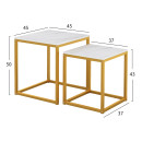 ΖΙΓΚΟΝ GRELAY 2 ΤΕΜ MDF ΟΨΗ ΜΑΡΜΑΡΟΥ & ΜΕΤΑΛΛΟ HM8762.11 45Χ45Χ50εκ. & 37Χ37Χ43 εκ.